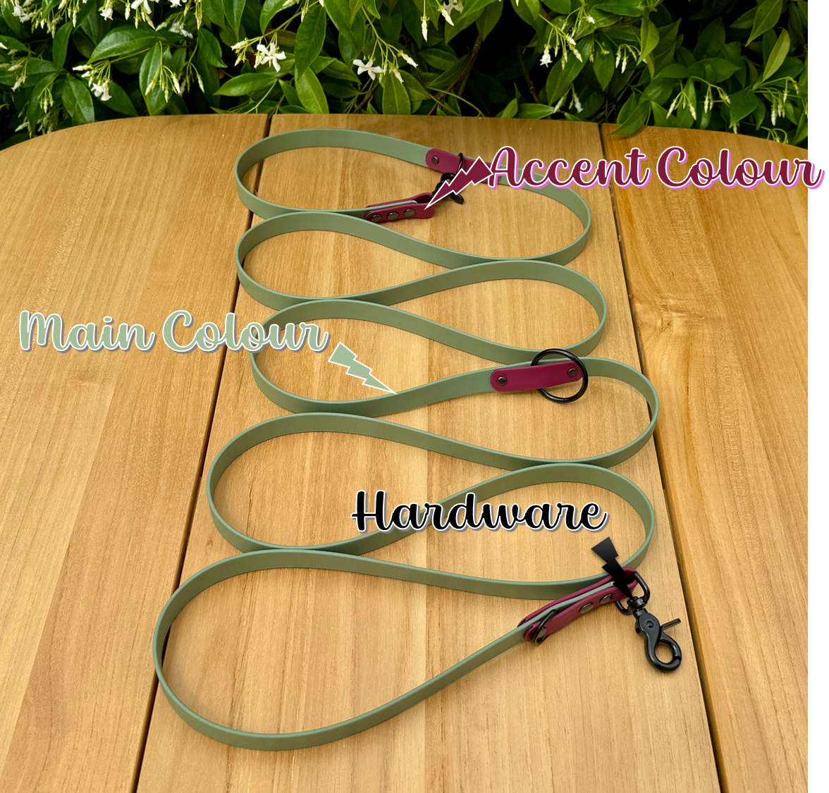 Custom Colour Biothane Multiway Lead